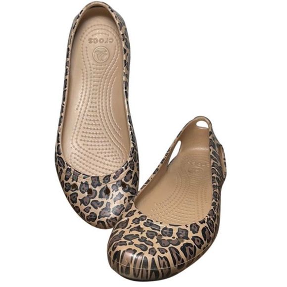 CROCS Shoes - Crocs Kadee Leopard cheetah print Slip On sling back Ballet Flats 6